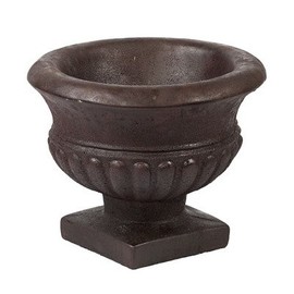 Solid Rock Stoneworks Empire Stone Planter 12in Tall x 14in Diameter x 7in Base Java Color