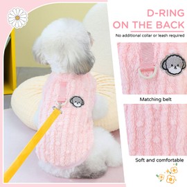 Hyran Dog Jumper, Winter Warm Dog Jumper, for Small, Medium Dogs and Cats (Rose, S)