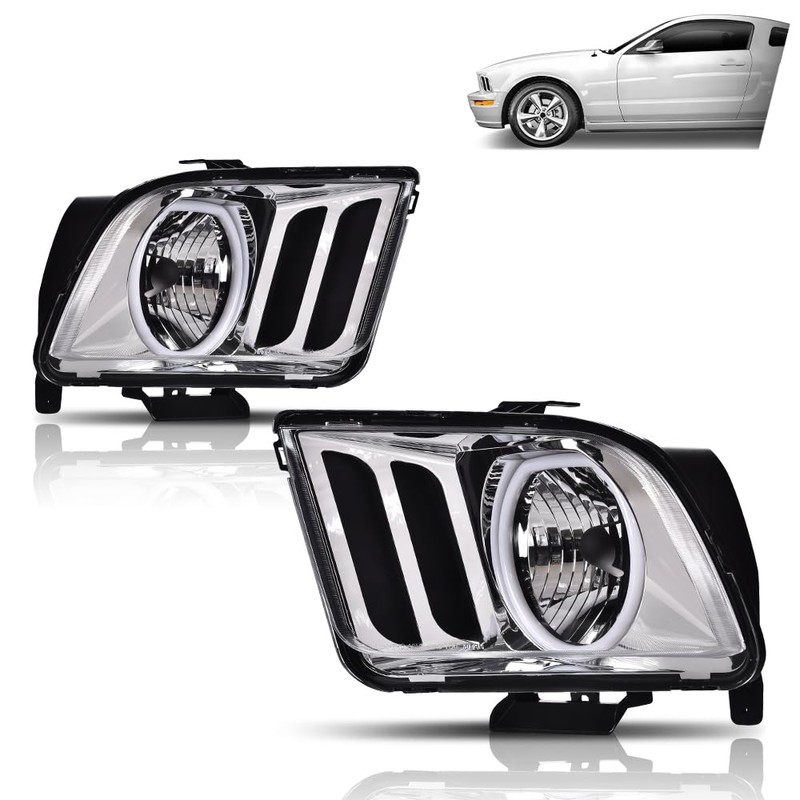 G-PLUS LED DRL Headlights, Compatible with Ford Mustang 2005 2006