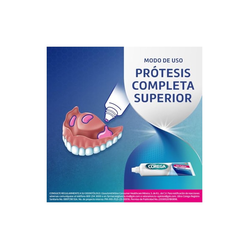 Ultra Corega Sin Sabor Crema Adhesiva para Prótesis Dentales 20g