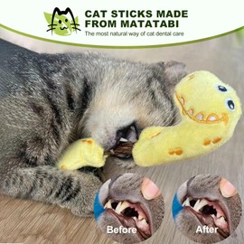 Aidiyapet Catnip Toy For Cats & Kittens, Cat Catnip Sticks, Cat Chew Sticks, Matatabi Silvervine Chew Sticks, Cat Dental Chews for Cat Teeth Cleaning, Cat Toys for Indoor Cats