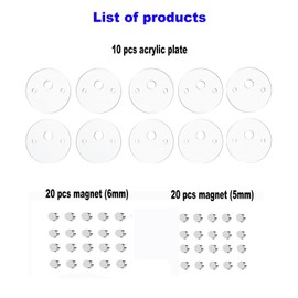 GuMuXGG Acrylic Tumbler Toppers for DIY Projects, Fits 16 Oz Glass, Set of 10, Clear with magnets