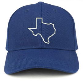 Trendy Apparel Shop Texas State Outline Embroidered Youth Size Kids Structured Baseball Cap - NAVY