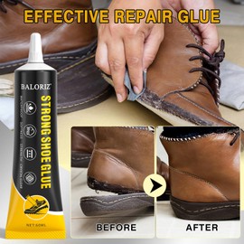 BALORIZ Shoe Glue, 60ml Shoe Glue Sole Repair Heavy Duty Adhesive, Boot Glue Shoe Heel Repair, Bonding Various Materials for Repairing Sneaker Shoe, Climbing, Boot, Leather