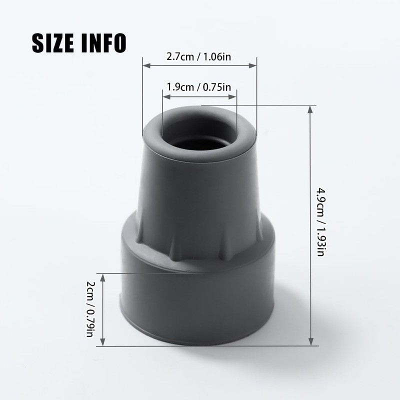 4本足 杖先ゴム 杖 つえ ステッキ 介護 安定 替えゴム 滑り止めゴム (19mm,