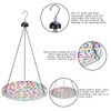 VCUTEKA Hanging Bird Bath, Glass Mosaic Bird Baths for Outdoors