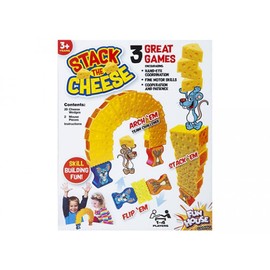 PMS 331084 Mouse Stacking Cheese Game-Exciting 1-4 Player Family Fun, Build Skills & Compete in This Colourful, Interactive 3D Puzzle Challenge-Perfect for Kids and Adults, Multicolor