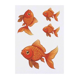 Azeeda 4 x 'Goldfisch' Temporäre Tattoos - Wasserfest, Hautfreundlich & Ungiftig · Transfers in Verschiedenen Größen (TO00076506)