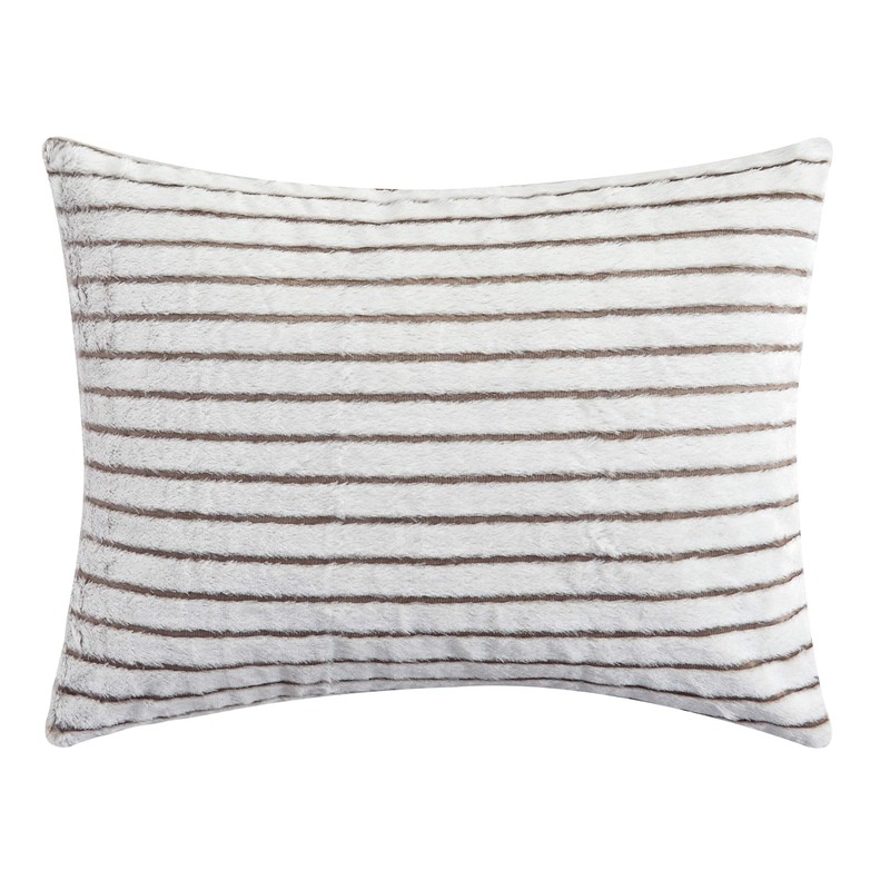 Dearfoams Drydon Stripe Plush 3 Piece Soft Comforter Set with