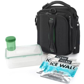 Generic Titan Deep Freeze Fridge Cold Expandable Lunch Pack - Grey/Green | Includes 2X 250g High Performance Ice Walls | Insulated Horizontal Design