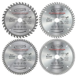 4X Tech Traders TCT Circular Wood Saw Blades 160mm x 20mm (16mm ring) for Festool TS55 Bosch Makita Pack D