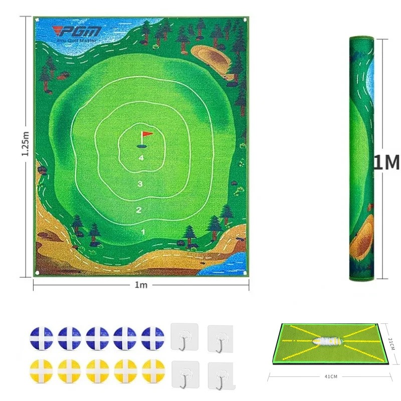 PGM DJD040 Golf Chipping Practice Target Mat with 10 Velcro