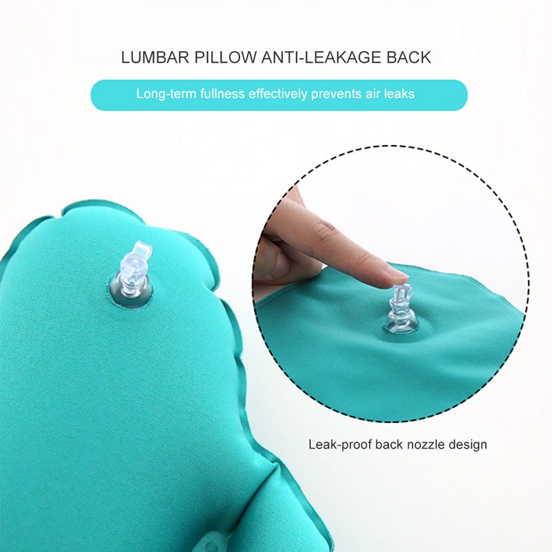 Inflatable Lumbar Support Travel Camping Pillow Ultralight Ergonomic Pillow for