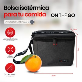 Iris Barcelona On The Go Lunch Bag 4 Litre Marl Black