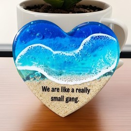 Sea Pocket Heart - Polished Heart Shaped Stones | Home Decor for Graduation Student Teacher Women Kids Collection Meditation Workplace Party