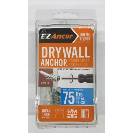 E-Z Ancor EZ Ancor # 25210  Twist-N-Lock Nylon Medium Duty Drywall Anchors 75lbs Screw #8