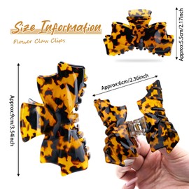 3 Pcs Medium Hair Clips, Hair Claw Clips for Thin Thick Curly Hair, Banana Clips for Women and Girls, Strong Hold bowknot Hair Accessories (Stylish Patterns)