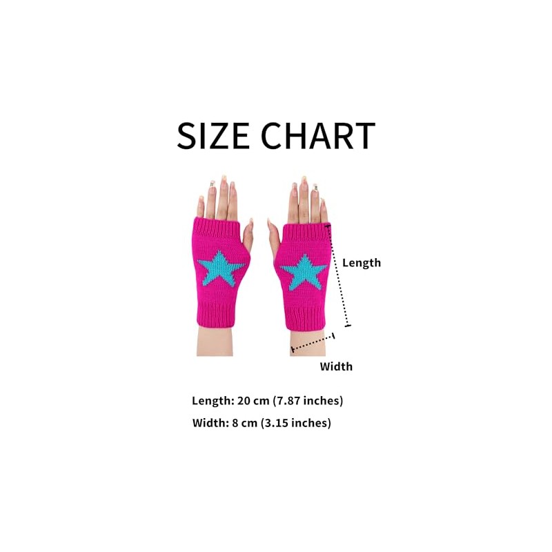 yolrdiw Women's Therian Star Fingerless Gloves Wrist Length Knitted Mitten