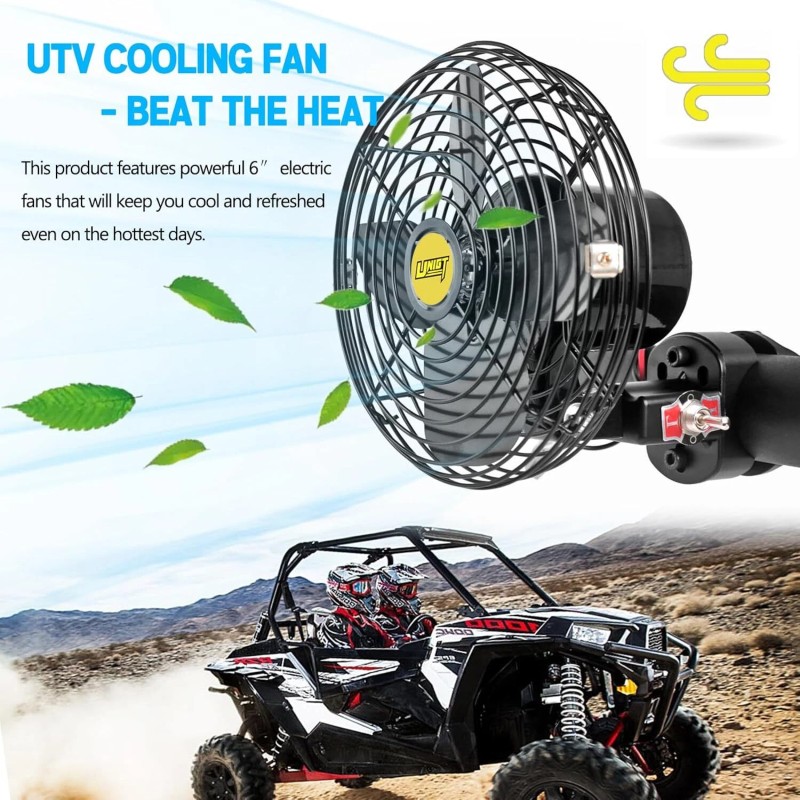 UNIGT Universal UTV Cooling Fan Compatible with Polaris RZR Can