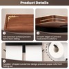 TOKCKYBL Double Toilet Paper Holder with Walnut Wood Shelf -