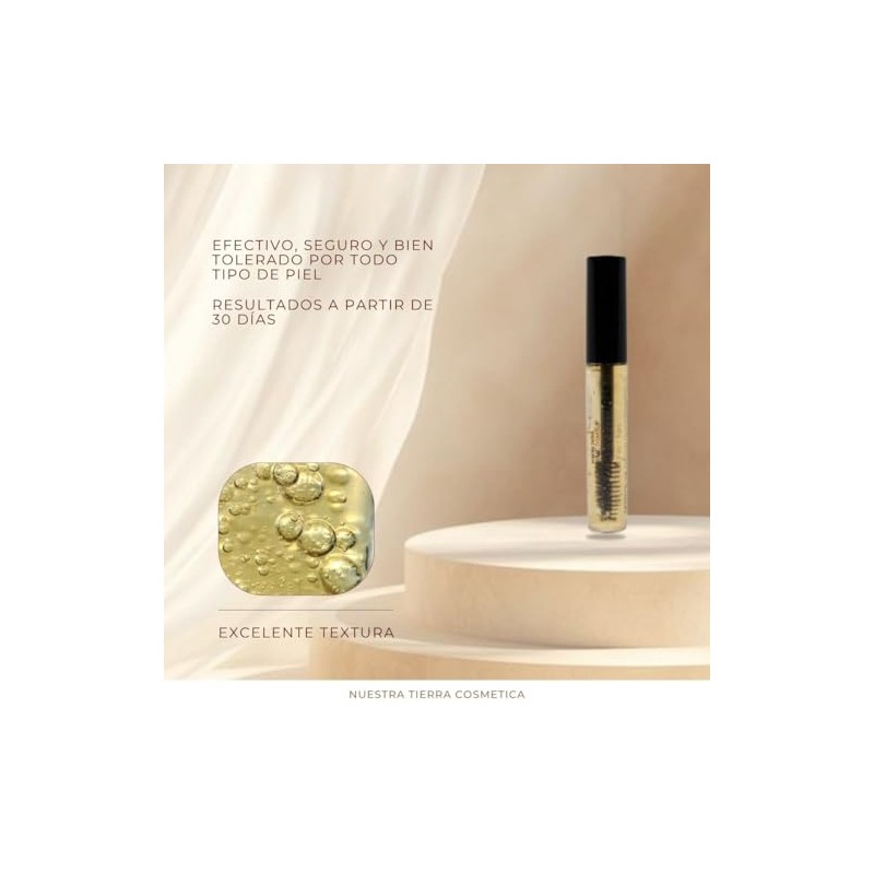 Nuestra Tierra Cosmética Suero para Cejas y Pestañas, Aumenta Longitud,