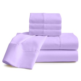 Neighbourhood Home 100% Real Certified Organic Cotton Bedsheet Set, Queen Size 6 Piece 800 Thread Count Sheets Sets, Fits Mattress Upto 10" Deep Pocket - Lilac