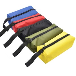 2/5 Pieces Mini Zipper Canvas Tool Bag Small Tool Bag with Zipper Waterproof Tool Storage Organizer for Screwdrivers Bolts Nail Screws