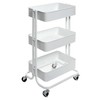 artPOP! 3-Tier Metal Utility Rolling Cart, White, 32 x 17