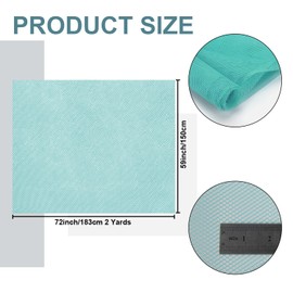 59" x 72"(2 Yards) Mesh Fabric Slightly Stretchy for Sewing Projects, Backpack Pocket and Straps, Netting Clothes and Shopping Bag (Turquoise)
