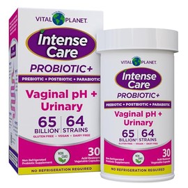 Vital Planet Vital Planet - Intense Care Vaginal pH & Urinary Probiotics for Women Plus Organic Prebiotics, Postbiotics, and Parabiotics, 65 Billion CFU and 64 Strains, Immune and Digestive Health 30 ct