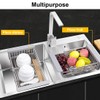 LUEXBOX Expandable Dish Drying Rack Over The Sink, Stainless Steel