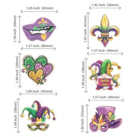 24 piezas de decoración para cupcakes de Mardi Gras, corona con purpurina, patrón de flor de lis, palillos para tartas, fiesta de nacimiento, fiesta de cumpleaños, suministros de decoración para tartas