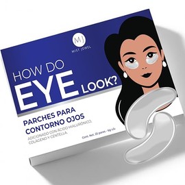 MIST JEWEL Mascarilla Refrescante para Ojeras, Parches para Eliminar Bolsas y Ojeras Oscuras | Parches (Eye patches) para contorno de ojos anti-ojeras y mirada cansada con Ácido hialurónico, Colágeno y Centella (cica), 25 Piezas
