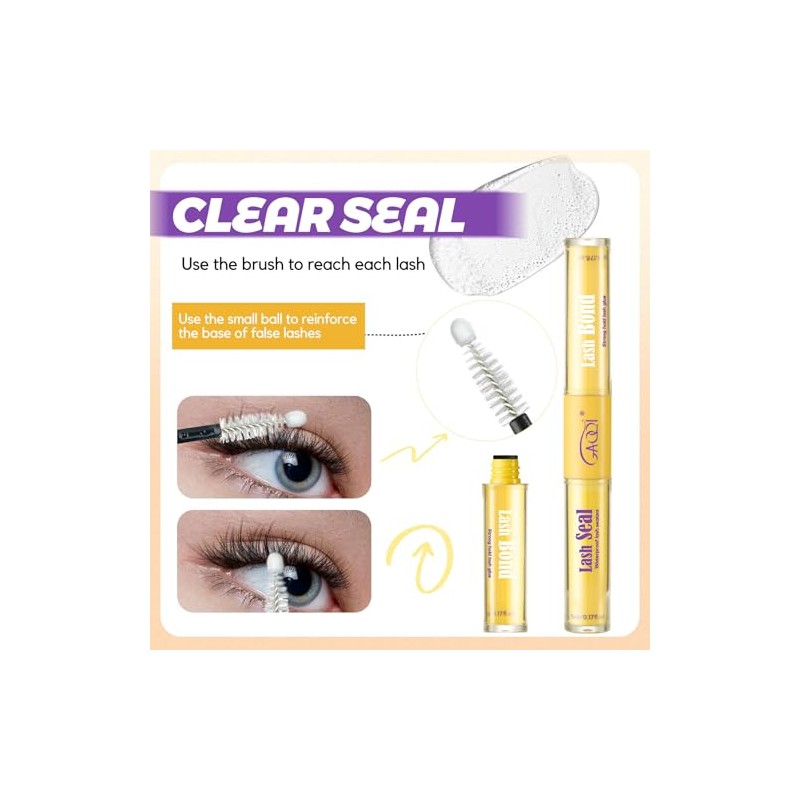 GAQQI Lash Bond and Seal Waterproof, Lash Cluster Glue Strong