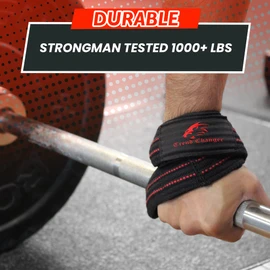 Trend Changer Figure 8 Lifting Strap Padded Deadlift Straps Heavy Duty Weight Lifting Straps Strongman Axle Bar Straps Weightlifting Wrist Wraps (Medium (Upto 8.0'' Wrist Circumference), Gray Camo)