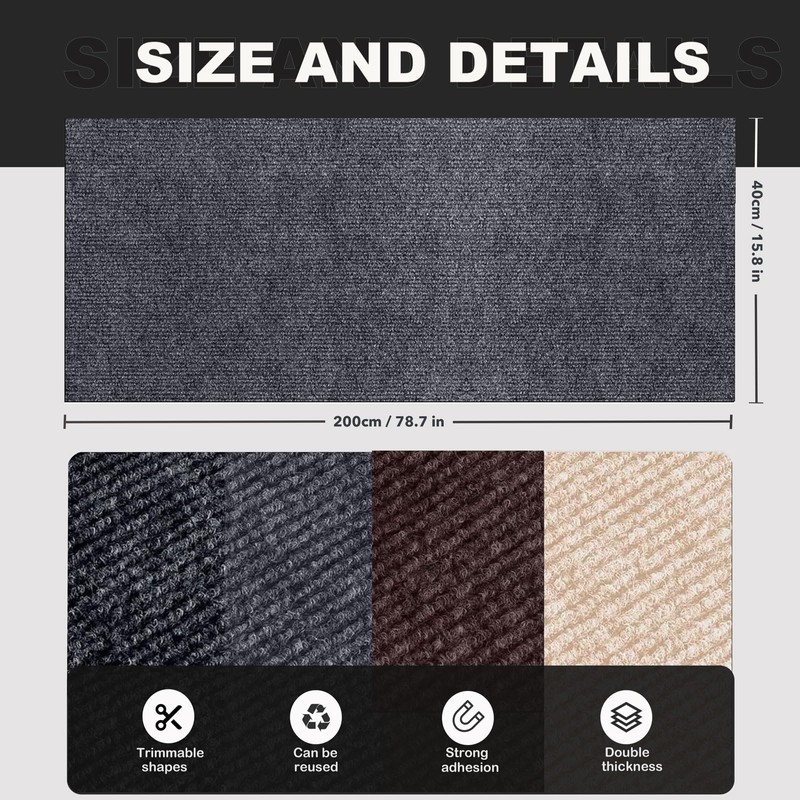 78.7"X15.8" Self-Adhesive Cat Scratching Mat - Durable Couch Protector from