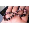 RAYON Pink Black Rhodonite Bead Bracelet for Men or Women