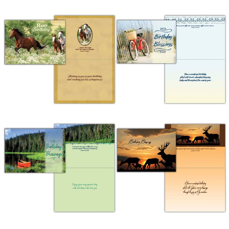 Shared Blessings Celebrations 48 Boxed Birthday Cards with KJV Scripture