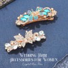 HEREAD Crystal French Hair Barrette Gold Rhinestones Butterfly Hair Clips
