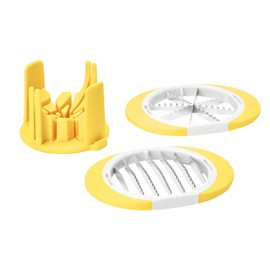 Tovolo Citrus Wedger, White & Yellow – Dual Blade Slicer and Wedger for Lemons, Limes, Tangerines, BPA-Free, Dishwasher Safe