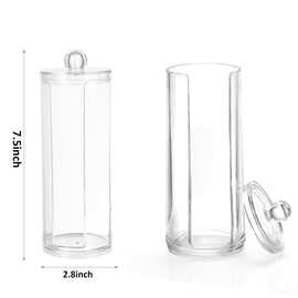 lygchii 2Pcs Clear Acrylic Scrunchie Holder Stand, Hair Ties Holder Organizer with Lid, Cosmetic Cotton Scrunchy Display Organizer for Women Teen Girls