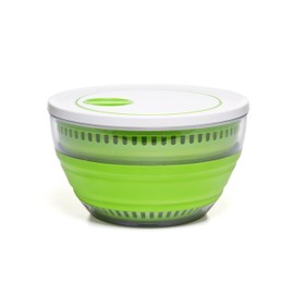 PrepWorks 4 Qt Collapsible Salad Spinner – Space-Saving, BPA-Free, Easy-to-Use for Quick Salad Washing & Drying, Dishwasher Safe