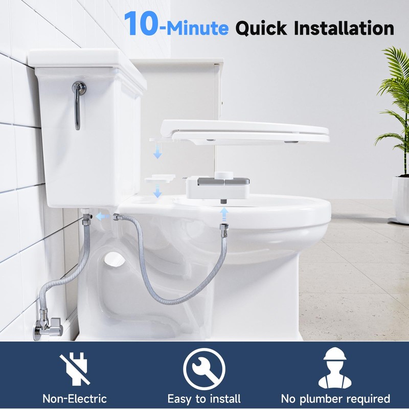 SAMODRA Bidet Attachment for Toilet, Non-Electric Fresh Cold Water Bidet