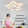 Ruibutrade White Flower Modern CeilingFans with Lights, Low Profile Ceiling