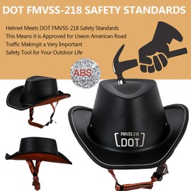 GYLRFAN Retro Motorcycle Half Helmet, Western Cowboy Hat Helmet Open Face DOT Approved Unisex-Adult with Quick Release Buckle and Lining for Mopeds Horse Riding Jazz Caps