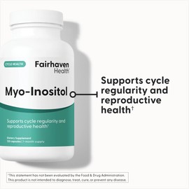 Fairhaven Health Myo-Inositol Supplement for Women and Men | Vitamin B8 2000mg | Vegan Inositol Powder Capsules | Gluten, Dairy and Soy Free | 120 Inositol Capsules