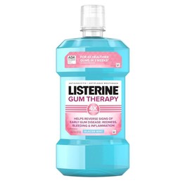 Listerine Gum Therapy Antiplaque & Anti-Gingivitis Mouthwash, Oral Rinse to Help Reverse Signs of Early Gingivitis Like Bleeding Gums, ADA Accepted, Glacier Mint, 1 L - Size: 33.8 Fl Oz (Pack of 1)