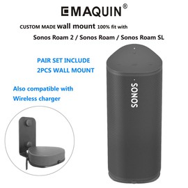 Wall Mount Pair (2 Pieces) for Sonos Roam / Sonos Roam SL Speakers (Compatible with Sonos Roam and Sonos Roam SL, Wall Mount Pair, Black)