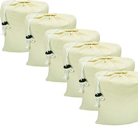 6 Pack Cotton Laundry Bag 11x15 Natural