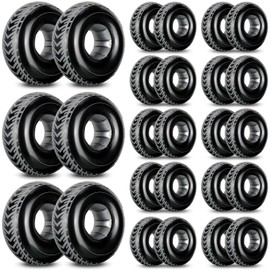 Rotatingpals 30 Pcs 7.2 Inches Mini Inflatable Tires Tubes Racing Car Party Supplies Blow up Tires Inflatable Racing Car Party Decor Swimming Pool Floats for Car Themed Birthday Party Decorations